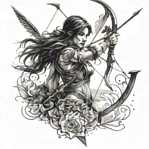 Christian Female Warrior With A Bow And Arrow