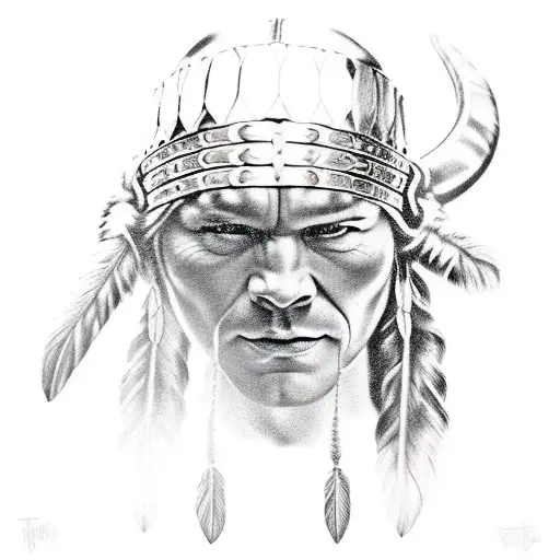 Viking Man And Native American Woman Enter Twind