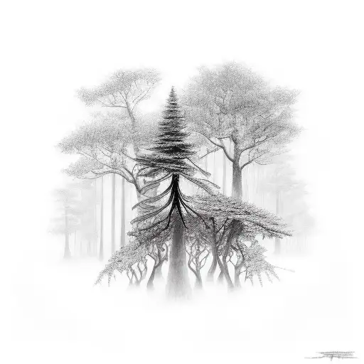 Mysterious Forest With Hidden Creatures