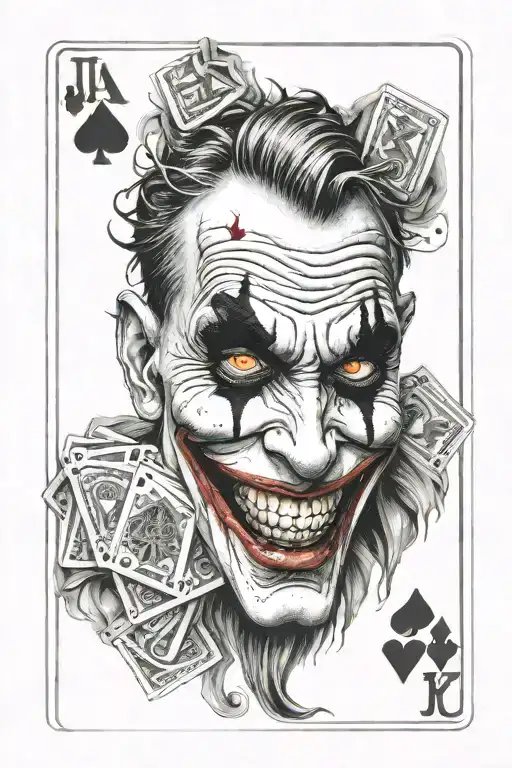 Playing Card With Joker Face Inside
