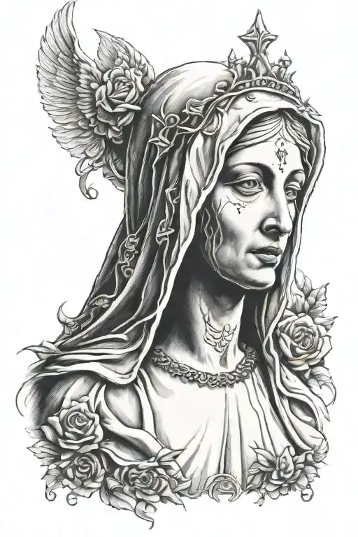Demonic Virgin Mary With Face