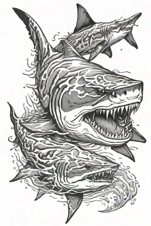 Tiger Shark Swimming At An Angle