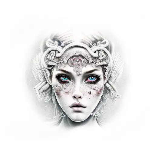 Beautiful Girl Face Horror