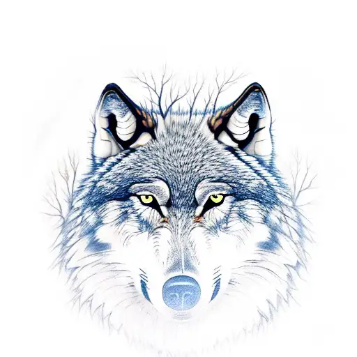 Alone Wolf In A Forest