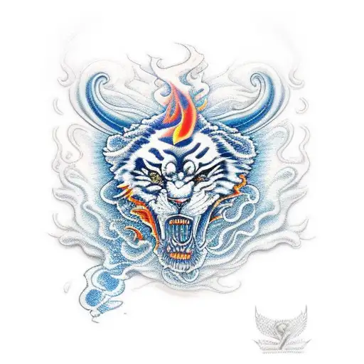 Aces With Fire And Waves