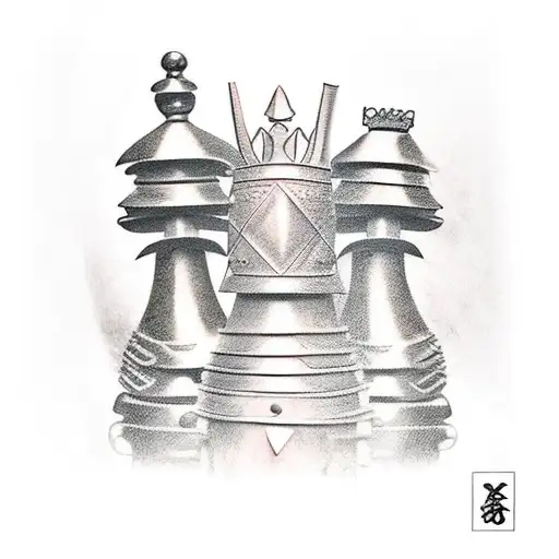 Samurai Chess Pieces