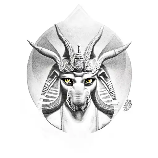 Anubis With Elephants In The Background