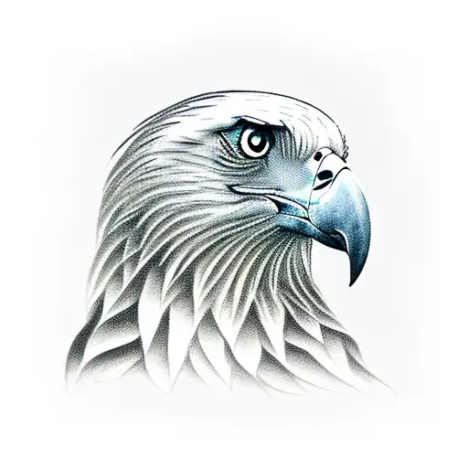 Realistic Eagle With American Flag