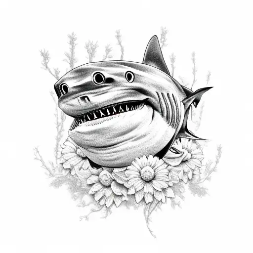 Shark With Flowers