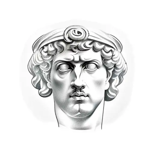 Stoic Greek Roman Face And Stoic Phrase