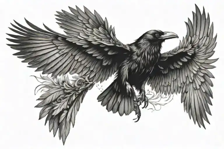 Raven Flying