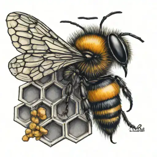 A Queen Bee On A Piece Of Honeycomb With The Word Mom In It Somewhere