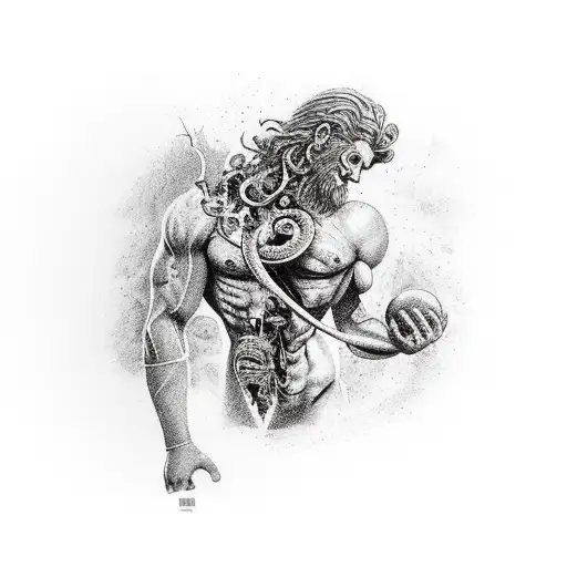 Atlas Greek God Lifting Decaying Earth