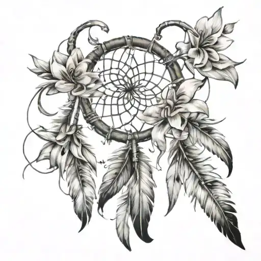 Horseshoe Dreamcatcher Lilly Flowers