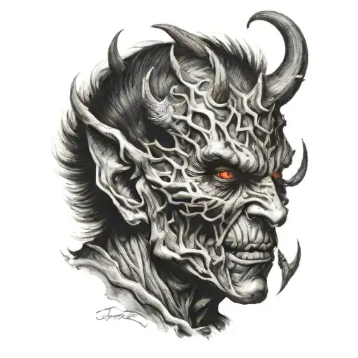 Demon Face From The Side View