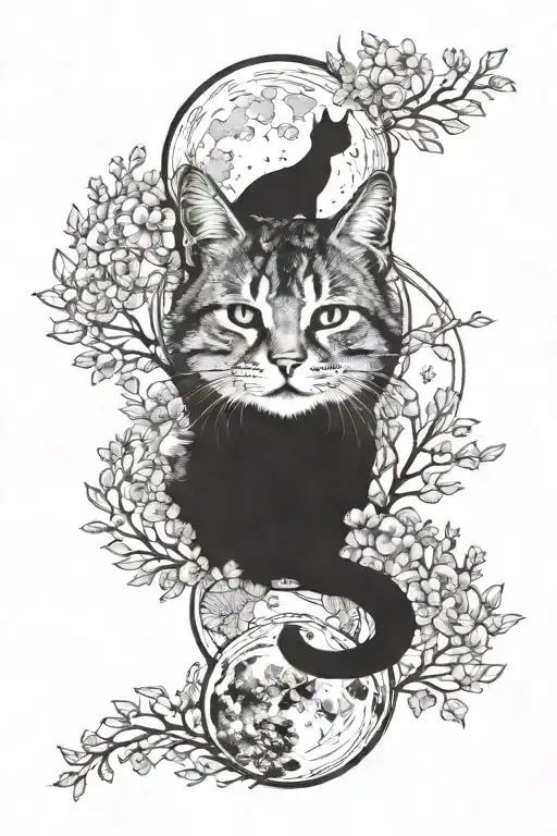 Nature Related With Possibly Moon Phases And Cat