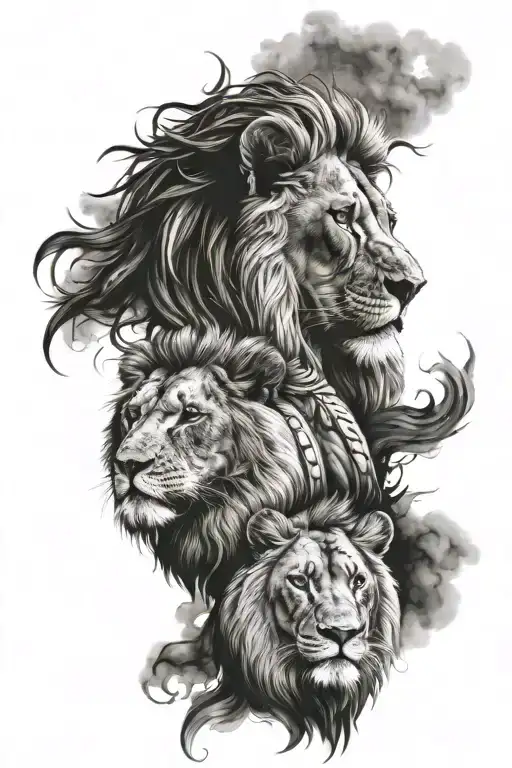 Half Lion Face Half Jesus Face