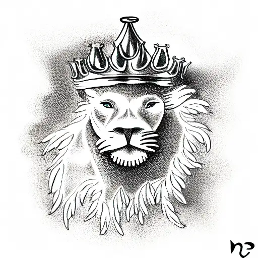 Lions Head With Crown And A Dove With An Olive Branch Flying Above The Head
