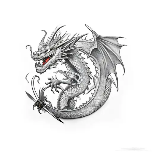 Dragon With Sword