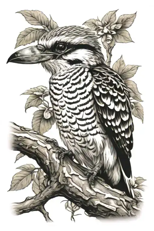 Realistic Kookaburra Sitting