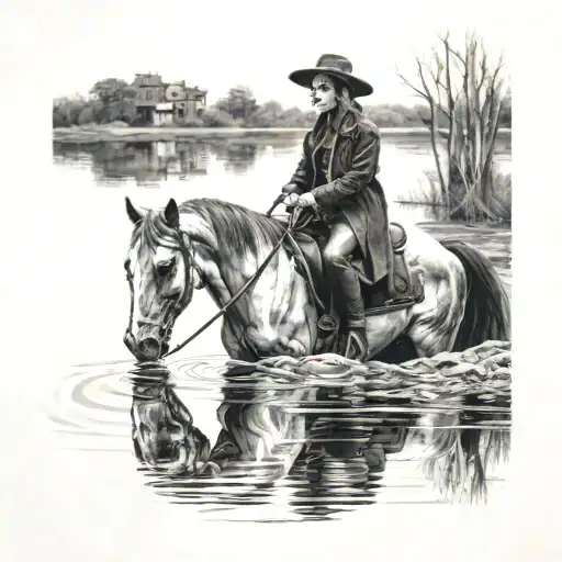 Skull Woman On Horse River Reflection Shows That There's