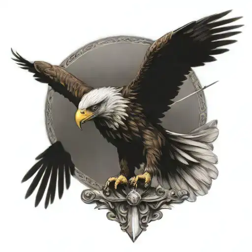 Eagle Carrying A Sword