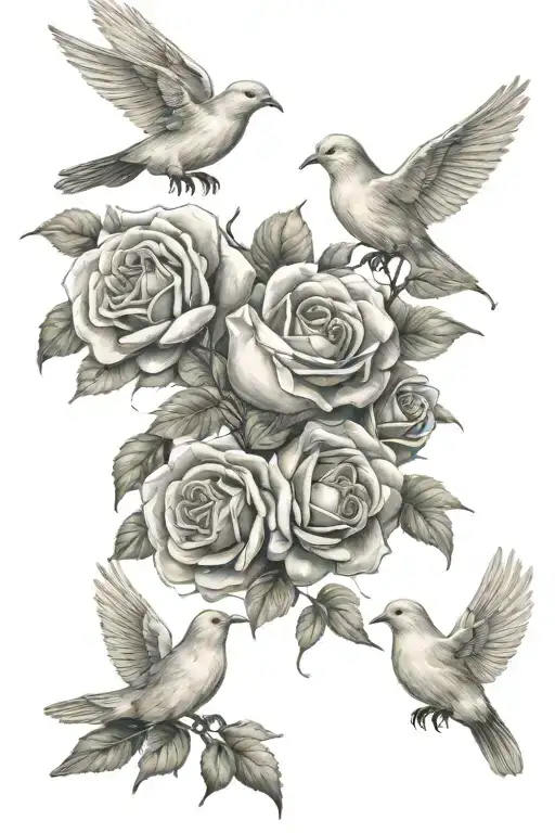 Christian Doves And Roses