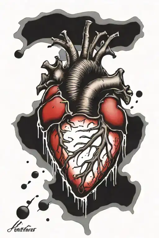 Broken Heart Liquing Red Blood Remaining Ice Behind