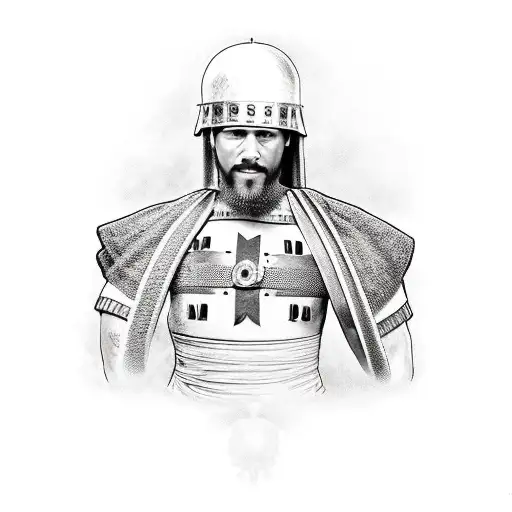 Roman Soldier Drinking From A River