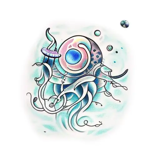 A Moon Flower With Jellyfish Inside