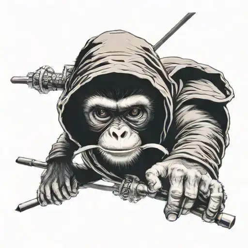 Monkey Dressed As A Ninja 
