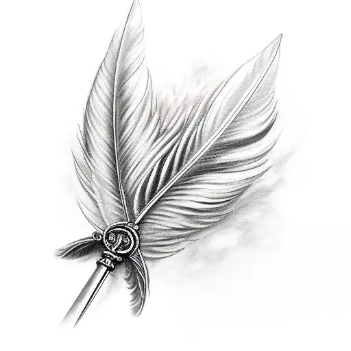 Two Feathers And A Medieval Sword