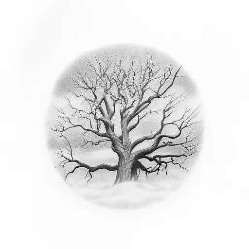 Graveyard Tree And Crows