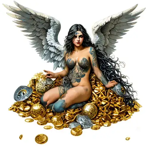 Dark Angel With Tons Of Treasure