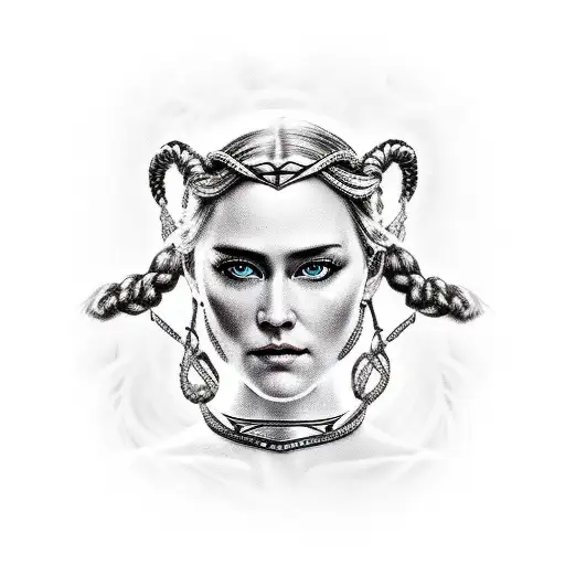 Norse Godess Frigg With Two Braids