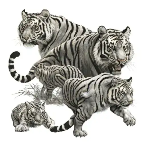 Tiger And Boar Family