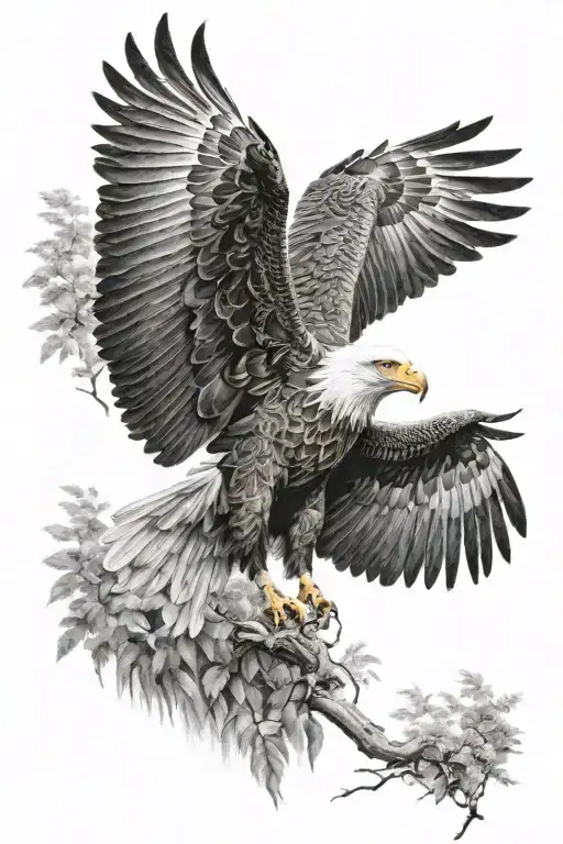 Eagle In Nature Scene
