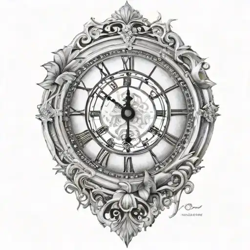 Big Ben Clock Face With Maroi Silver Fern Surround