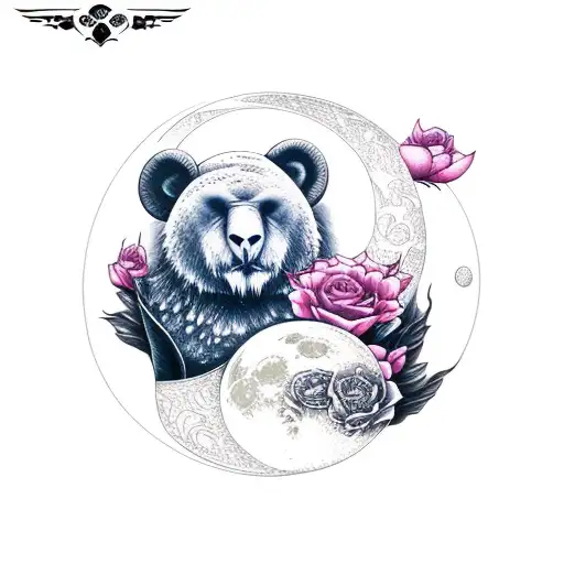 Moon With A Pand On Top