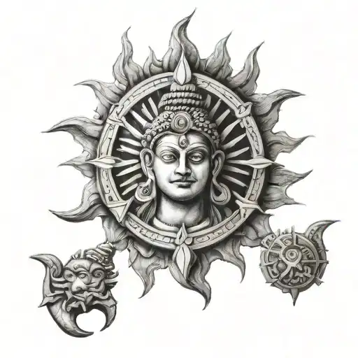 Sun And Shiva Trishul