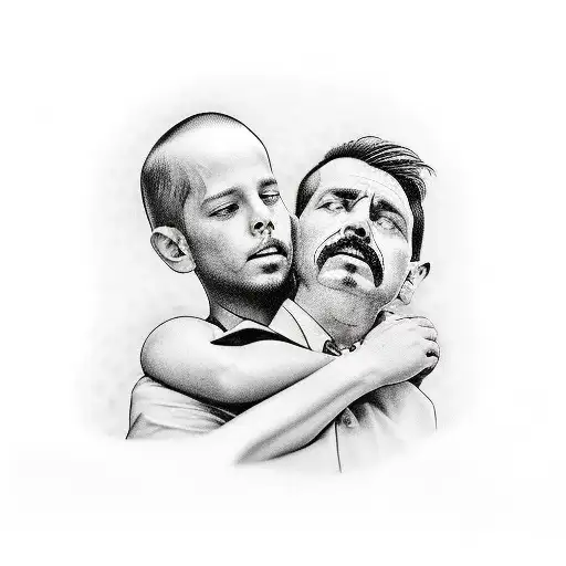 A Father Saving His Son From The Hands Of Dead