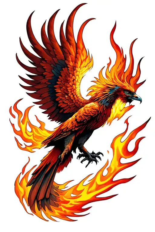 Phoenix In Flames Right Arm Sleeve