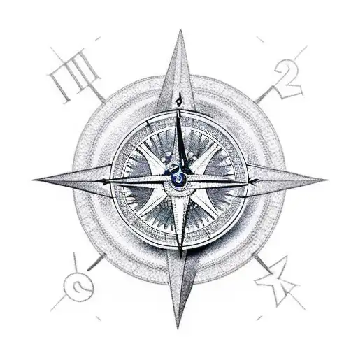 Broken Clock With Under That A Compass