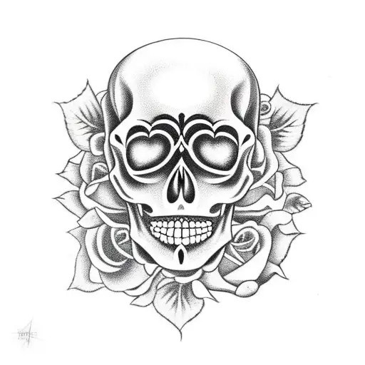 Day Of The Dead Skull With Roses