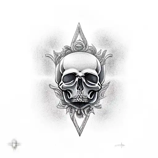 Skull With Greek God