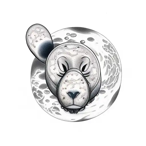 Moon With A Pand On Top