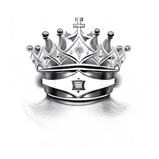 King Crown With Money Theme Modern Black And White Realistic