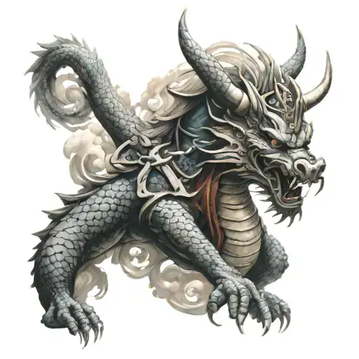 Dragon Samurai Clouds