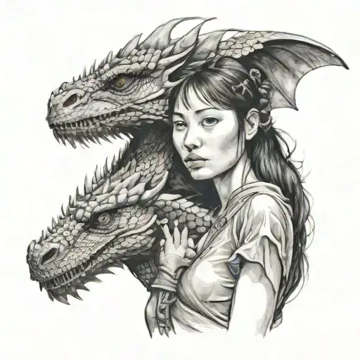 Girl With Small Dragon