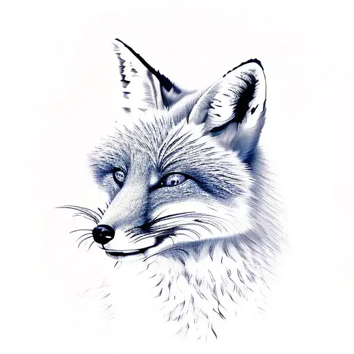 Red Fox And Butterfly